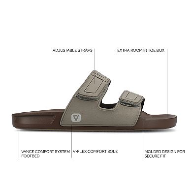 Vance Mario Comfort Men's Adjustable Strap Slide-in Sandals