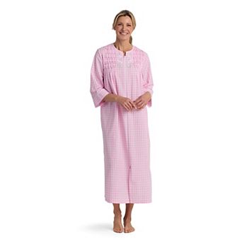 Women's Miss Elaine Essentials Seersucker Long Zip Robe