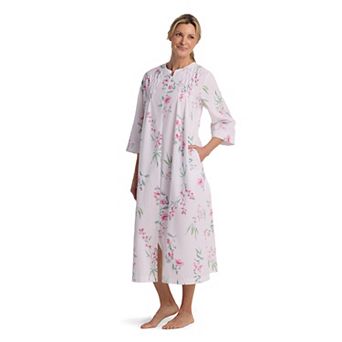Women's Miss Elaine Essentials Seersucker Long Zip Robe