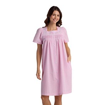 Women's Miss Elaine Essentials Seersucker Short Snap Robe