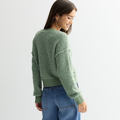 Juniors' SO® Long Sleeve Drop Shoulder V-Neck Pullover Sweater