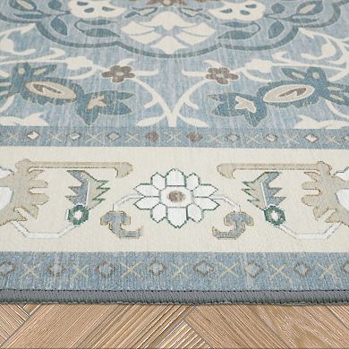 Laura Ashley 2-Piece Beige Aurora Medallion Washable Area Rug Set