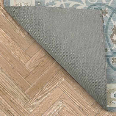 Laura Ashley 2-Piece Beige Aurora Medallion Washable Area Rug Set