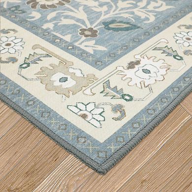 Laura Ashley 2-Piece Beige Aurora Medallion Washable Area Rug Set