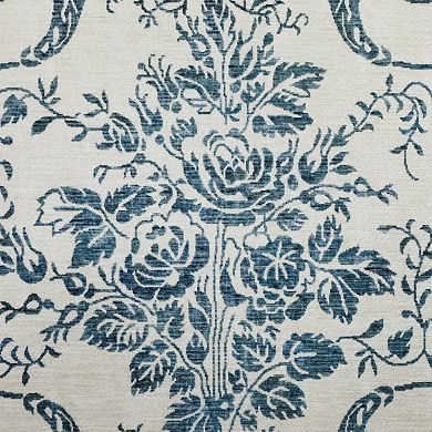 Laura Ashley 2-Piece Sea Spray Blue Josette Medallion Washable Area Rug Set