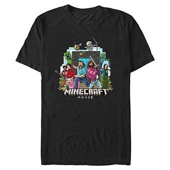 Big & Tall Minecraft Movie Heroes Group Graphic Tee