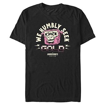 Big & Tall Minecraft Movie We Humbly Seek Gold Graphic Tee