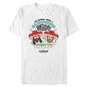 Big & Tall Minecraft Saxophone Birthday Party Graphic Tee