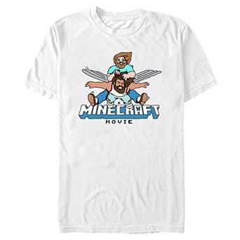 Big & Tall Minecraft Movie Heroes Flying Graphic Tee