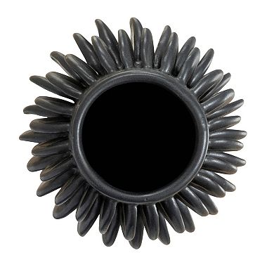 Storied Home Decorative Pleated Stoneware Black Vase