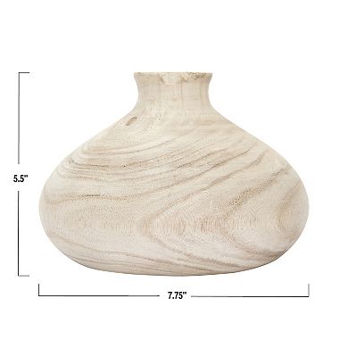 Storied Home Small Paulownia Wood Vase