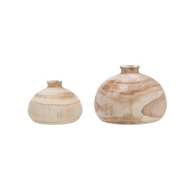Storied Home Small Paulownia Wood Vase