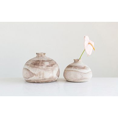 Storied Home Small Paulownia Wood Vase
