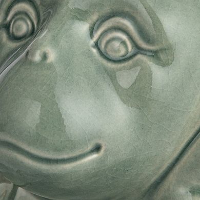 Storied Home Stoneware Green Monkey Accent Decor Set of 3