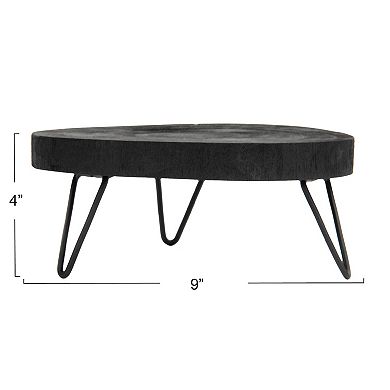 Storied Home Decorative Paulownia Wood Pedestal