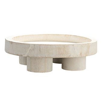 Storied Home Paulownia Wood Pedestal Tray