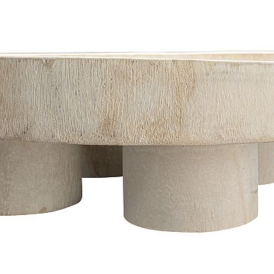 Storied Home Paulownia Wood Pedestal Tray