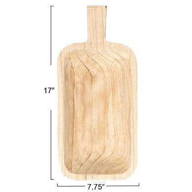 Storied Home Paulownia Wood Decorative Tray