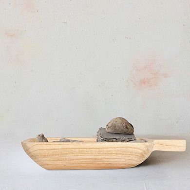 Storied Home Paulownia Wood Decorative Tray