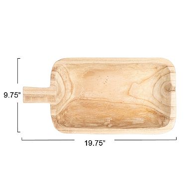 Storied Home Paulownia Wood Decorative Tray
