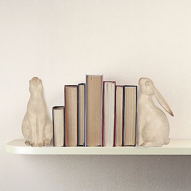 Storied Home Charming Resin Rabbit Bookends