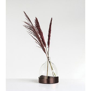 Storied Home Sophisticated Glass Cloche with Metal Tray