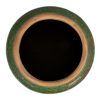 Storied Home Round Terra-cotta Hobnail Heavily Distressed Planter Vase
