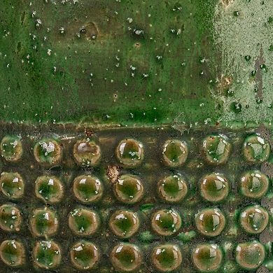 Storied Home Round Terra-cotta Hobnail Heavily Distressed Planter Vase