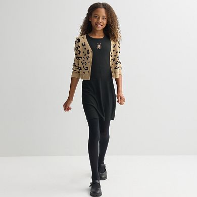 Girls 7-16 Knit Works Long Sleeve Cardigan & Embroidered Short Sleeve Dress