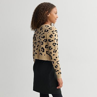 Girls 7-16 Knit Works Long Sleeve Cardigan & Embroidered Short Sleeve Dress