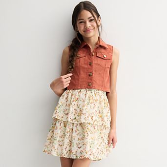 Girls 6-20 Knit Works 2 pc Dress & Vest Set in Regular and Plus Size