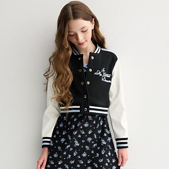 Girls 6-20 Knit Works 2 pc Varsity Jacket & Dress Set in Regular and Plus Size
