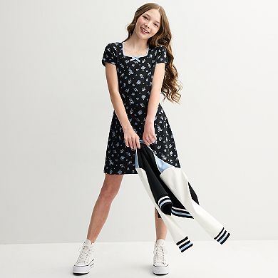 Girls 6-20 Knit Works 2-Piece Varsity Jacket & Dress Set in Regular and Plus Size