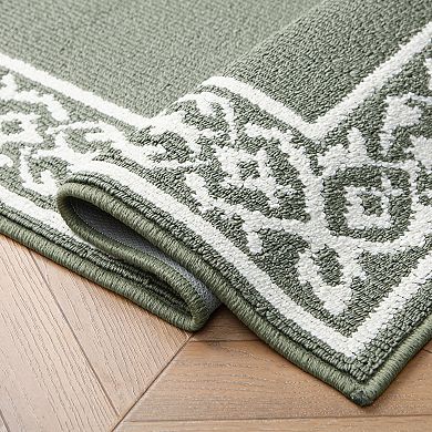 Laura Ashley Lorreta Two-Tone All Loop Tufted Machine-Washable Skid-Resistant Runner