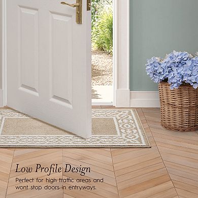 Laura Ashley Lorreta Two-Tone All Loop Tufted Machine-Washable Skid-Resistant Runner