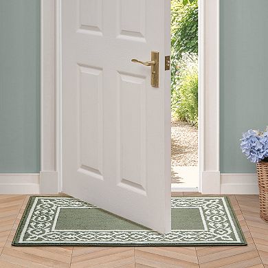 Laura Ashley Lorreta Two-Tone All Loop Tufted Machine-Washable Skid-Resistant Runner