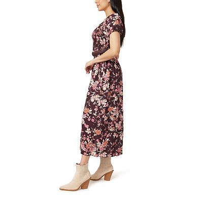 Juniors' WallFlower Belted Smocked Maxi Dress