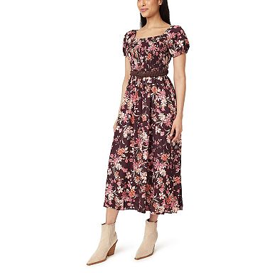 Juniors' WallFlower Belted Smocked Maxi Dress