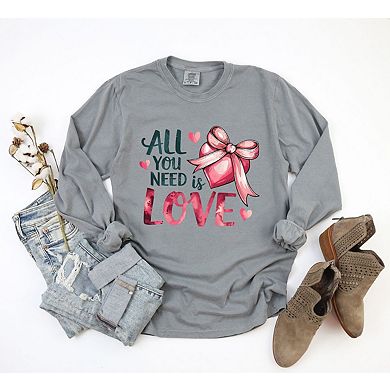 All You Need Is Love Coquette Garment Dyed Long Sleeve Tees
