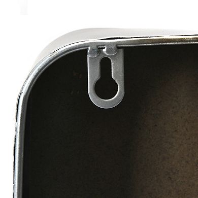 Storied Home Rectangle Metal Hanging Wall Clock with Handle