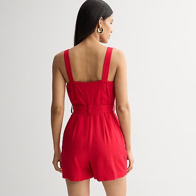 Women's Nine West Patch Pocket Romper