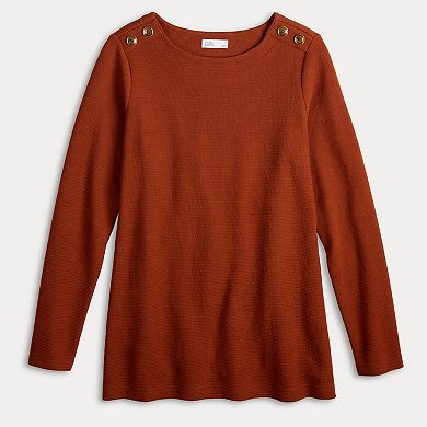 Women's Croft & Barrow® Button Shoulder Tunic