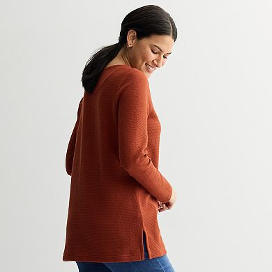 Women's Croft & Barrow® Button Shoulder Tunic