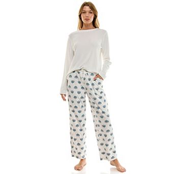 Women's Croft & Barrow® Velour Pajama Top & Pajama Bottoms Set
