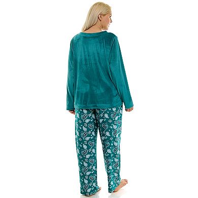 Plus Size Croft & Barrow® Velour Pajama Top & Pajama Bottoms Set