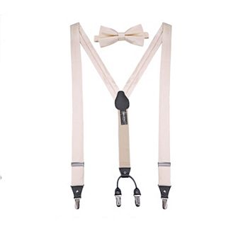 Satin Strap Suspenders Bow Tie Set
