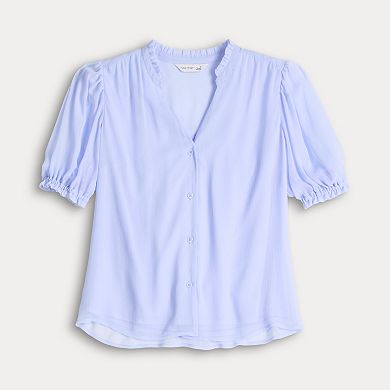 Women's Nine West Ruffle Button-Down Shirt