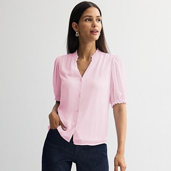 Women's Nine West Ruffle Button-Down Shirt