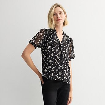 Women's Nine West Ruffle Button-Down Shirt