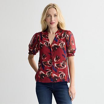 Women's Nine West Ruffle Button-Down Shirt